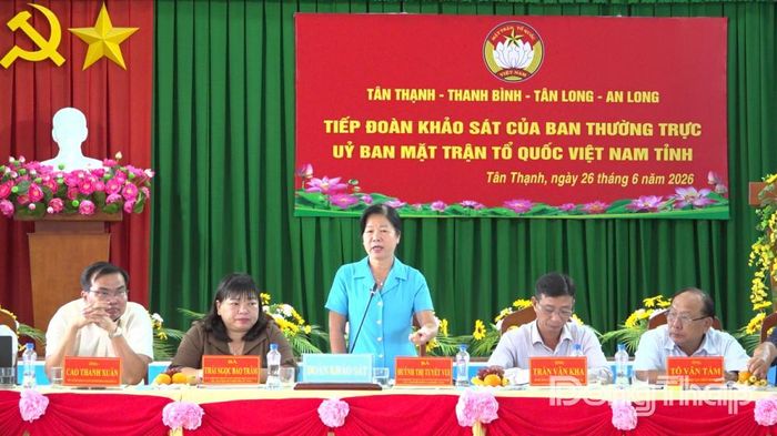 Đồng chí Huỳnh Thị Tuyết Vui phát biểu tại buổi giám sát.