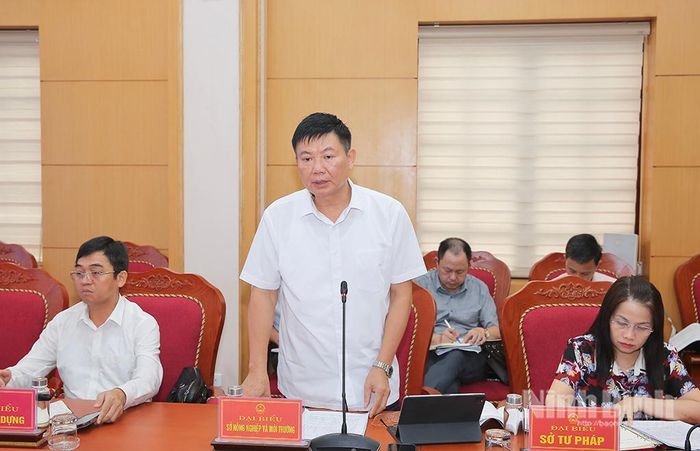 Lãnh đạo Sở Nông nghiệp và Môi trường phát biểu tại hội nghị.