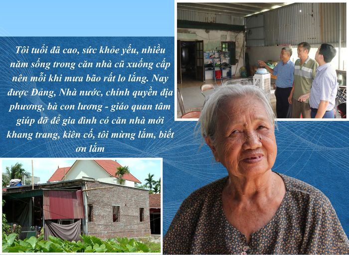 Cụ bà Đỗ Thị Hợi, 81 tuổi, ở xóm 5A, xã Phát Diệm.