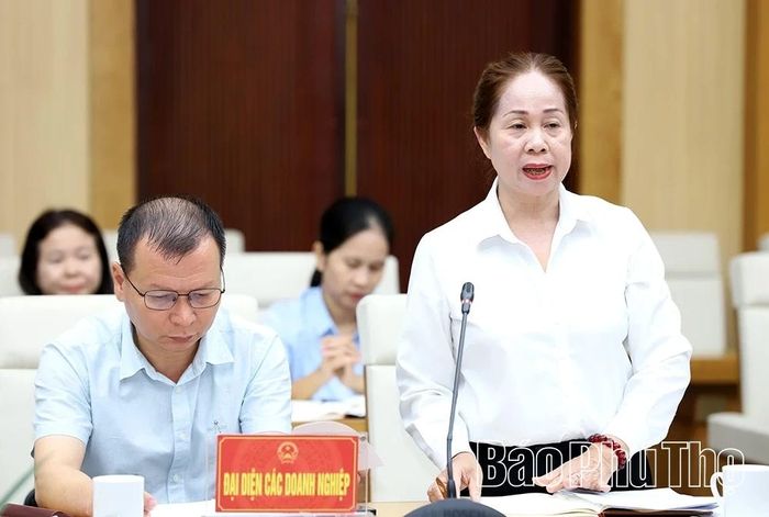 Đại diện các công ty cấp nước phát biểu về công tác cấp nước sạch.