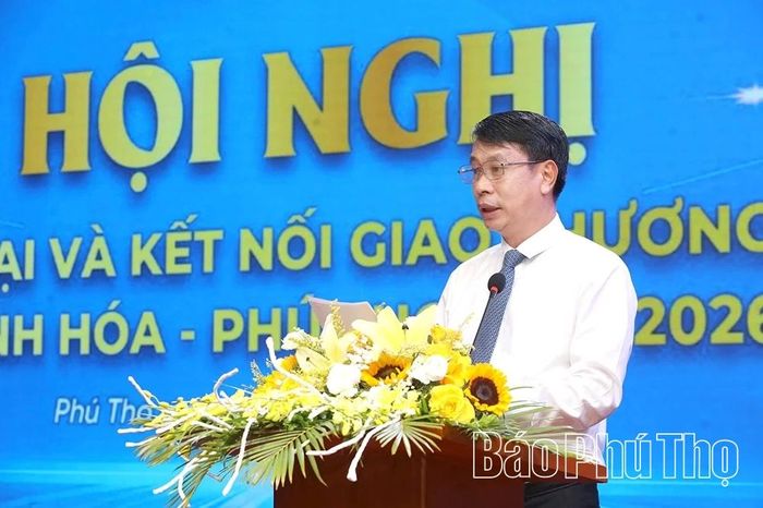Đồng chí Phó Chủ tịch UBND tỉnh Phú Thọ Nguyễn Khắc Hiếu phát biểu chào mừng tại hội nghị