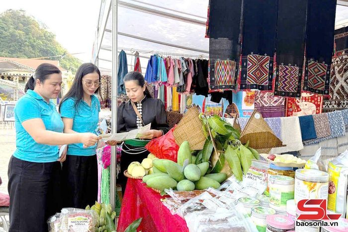 Viên chức BHXH cơ sở Mộc Châu tuyên truyền chính sách BHXH, BHYT cho các chủ hộ kinh doanh.