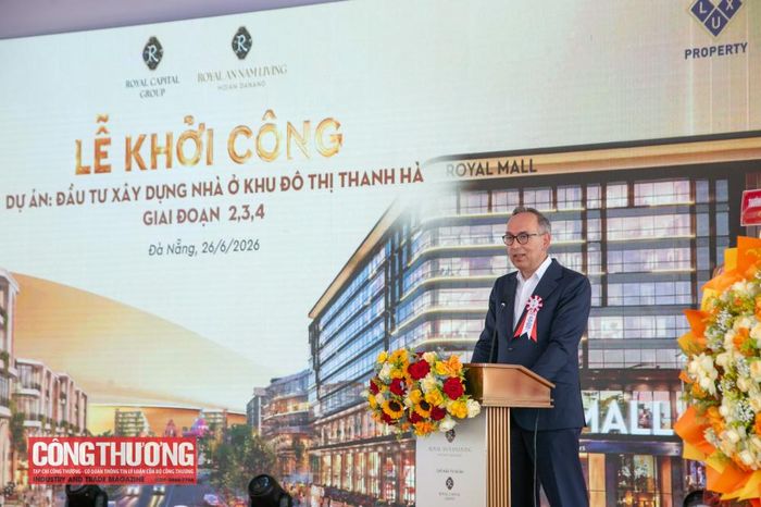 Ông Sven A. Saebel - Giám đốc Điều hành Royal Capital Group phát biểu tại lễ khởi công.