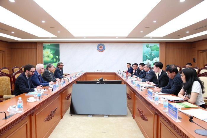Quang cảnh buổi tiếp. Ảnh: Đức Minh