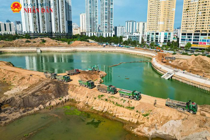 Hiện tại, dự án đã hoàn thành gần 100% khối lượng công việc. Các hạng mục chính như nạo vét lòng hồ, kè bờ, xây dựng hệ thống thu gom, tiêu thoát nước và hạ tầng kỹ thuật cơ bản đã được hoàn thiện