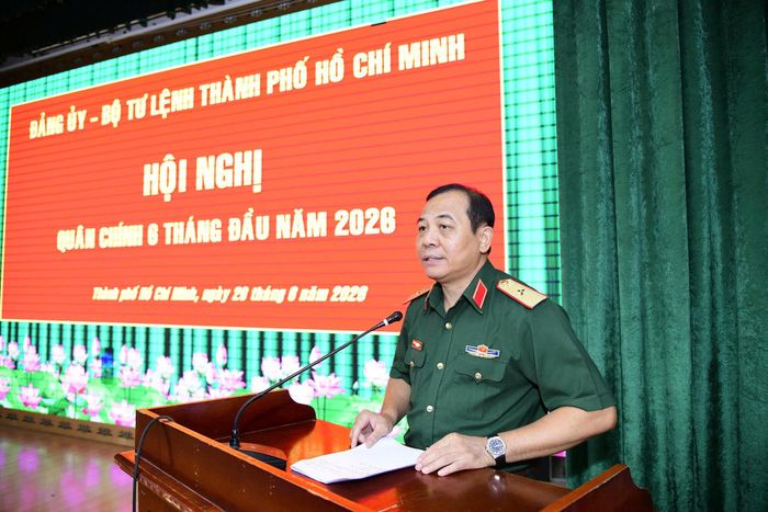 Tư lệnh Bộ Tư lệnh TP. Hồ Chí Minh, Thiếu tướng Vũ Văn Điền phát biểu