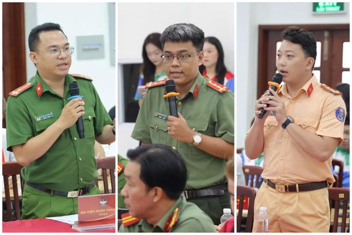 Đại diện các phòng nghiệp vụ Công an TP. Hồ Chí Minh phát biểu ý kiến