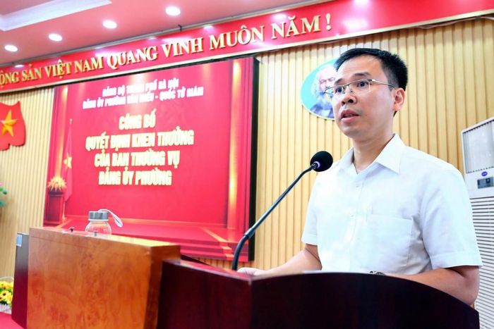 Ông Lại Cao Cường, Phó Trưởng Ban Xây dựng Đảng, Bí thư Đảng ủy Doanh nghiệp phường Văn Miếu - Quốc Tử Giám. Ảnh: Hòa Lê.