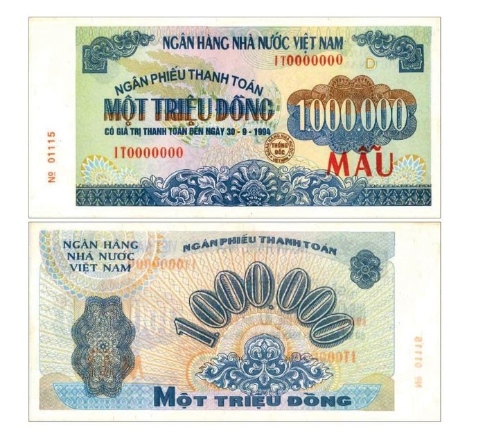 Ngân phiếu thanh toán 1.000.000 đồng