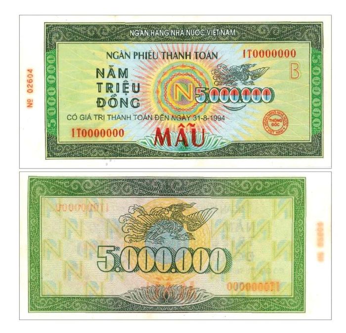 Ngân phiếu thanh toán 5.000.000 đồng