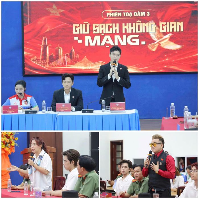 Các đại biểu, đạo diễn, nghệ sĩ phát biểu ý kiến tại tọa đàm.
