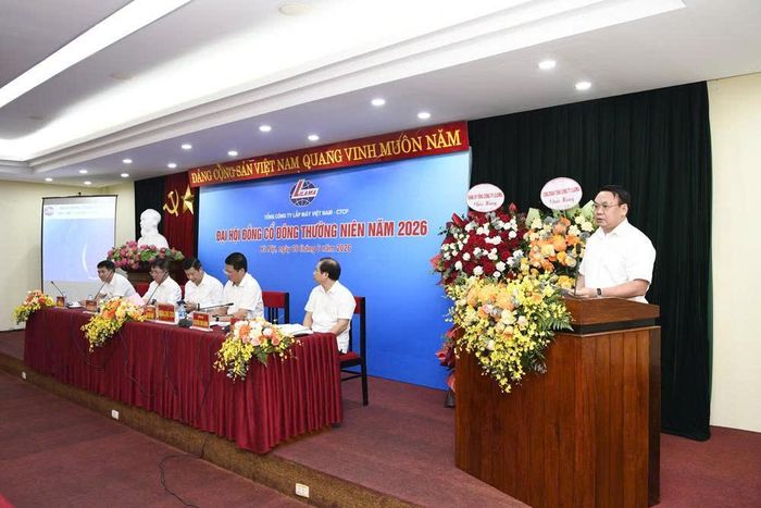 Ông Nguyễn Phúc Hưởng - Phó Vụ trưởng Vụ quản lý doanh nghiệp Bộ Xây dựng phát biểu tại Đại hội