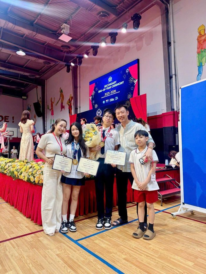Ốc Thanh Vân tự hào khi chứng kiến các con đạt thành tích tốt. (Ảnh: FBNV)