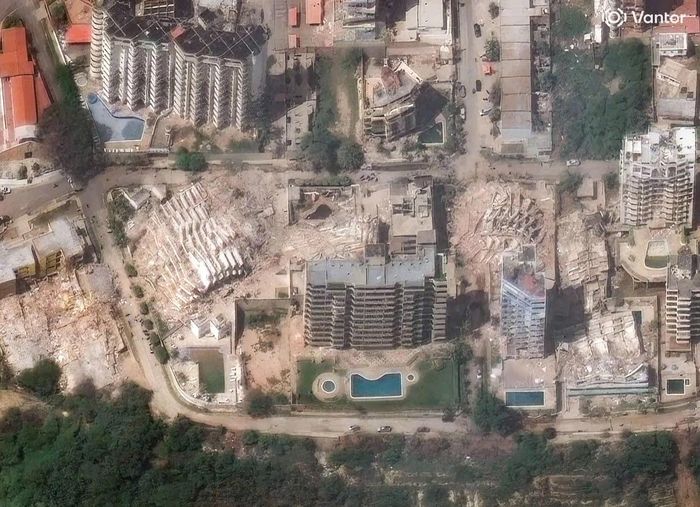 Ảnh vệ tinh khu trung tâm bang La Guaira sau khi bị tàn phá.