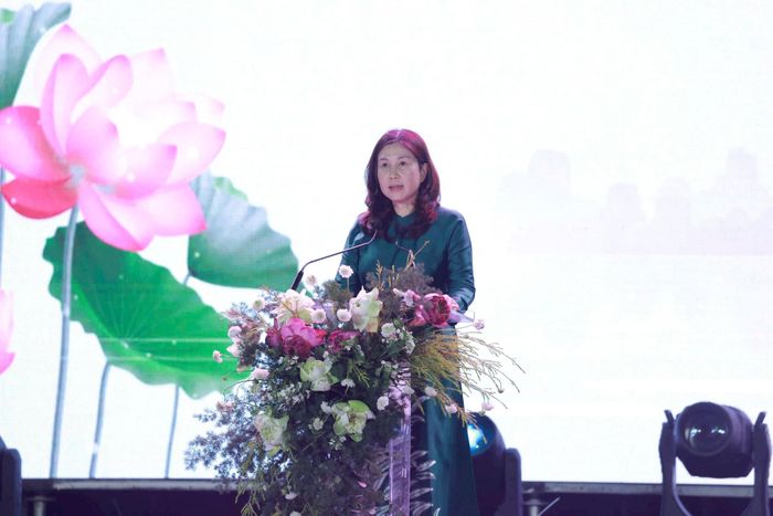 Giám đốc Sở Du lịch Hà Nội Đặng Hương Giang phát biểu. Ảnh: Ngọc Tú.