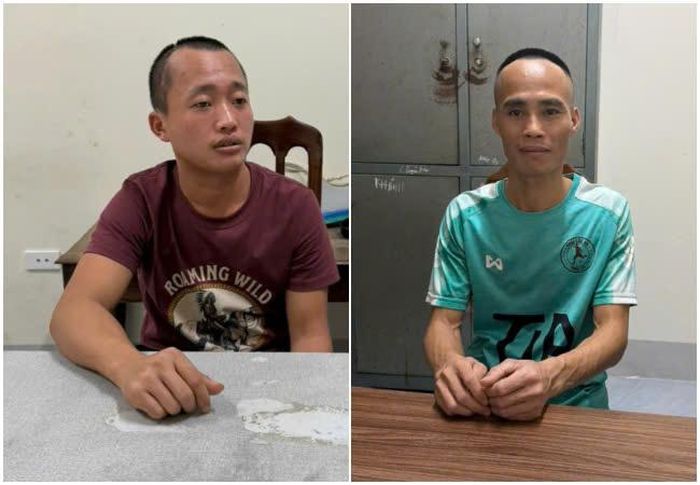  Lê Văn Đại và Phạm Văn Ánh tại cơ quan điều tra. Ảnh: CA. 