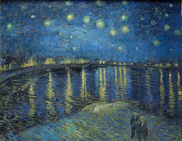  Bức tranh Đêm đầy sao trên sông Rhône của Van Gogh. Ảnh: wikipedia 
