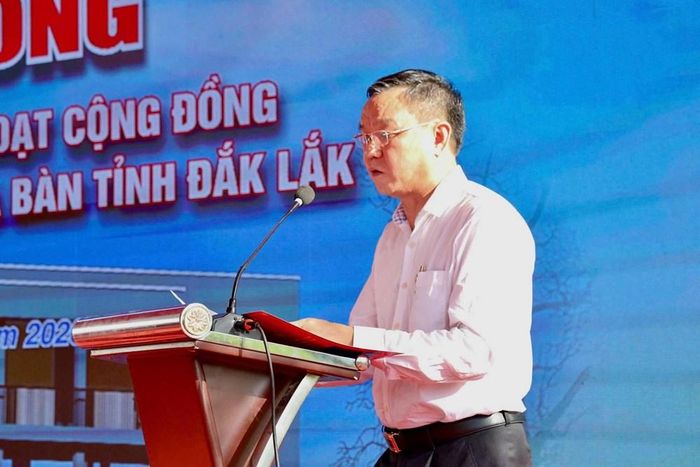 Ông Đào Mỹ, Phó Chủ tịch UBND tỉnh Đắk Lắk phát biểu tại Lễ khởi công