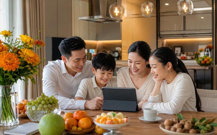 Nền tảng kinh tế vững chắc cùng sự bùng nổ của hạ tầng số đang tạo ra những "xung lực" mạnh mẽ, giúp các gia đình Việt Nam hiện đại dễ dàng tiếp cận tri thức và nâng cao chất lượng cuộc sống. Hình ảnh mang tính chất minh họa