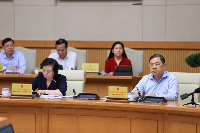Phó Thủ tướng Thường trực Phạm Gia Túc, Phó Thủ tướng Phạm Thị Thanh Trà dự phiên họp - Ảnh: VGP/Nhật Bắc