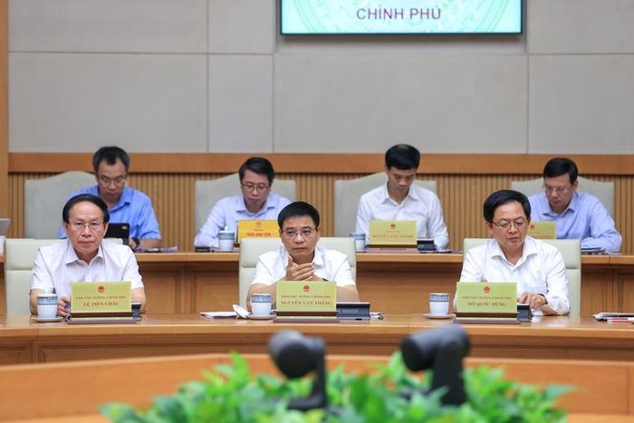 Các đồng chí Phó Thủ tướng: Hồ Quốc Dũng, Nguyễn Văn Thắng, Lê Tiến Châu dự Phiên họp - Ảnh: VGP/Nhật Bắc