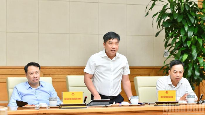  Chủ tịch Hội đồng quản trị Tập đoàn Đèo Cả Hồ Minh Hoàng phát biểu ý kiến tại hội nghị. 