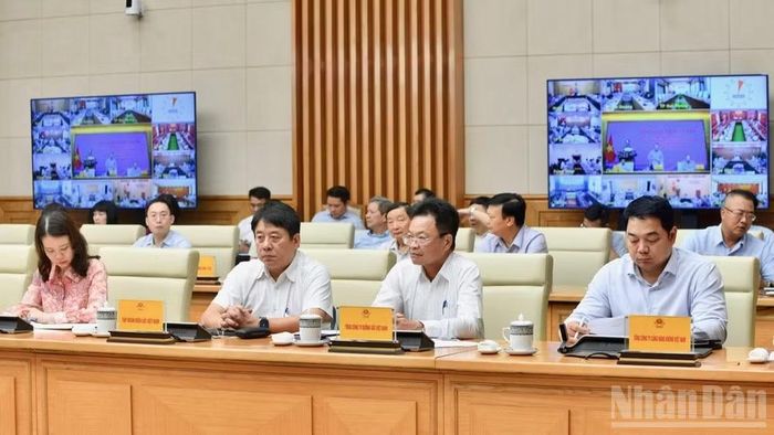  Lãnh đạo các bộ, ngành, tập đoàn, tổng công ty tham dự hội nghị. (Ảnh: Thanh Giang) 