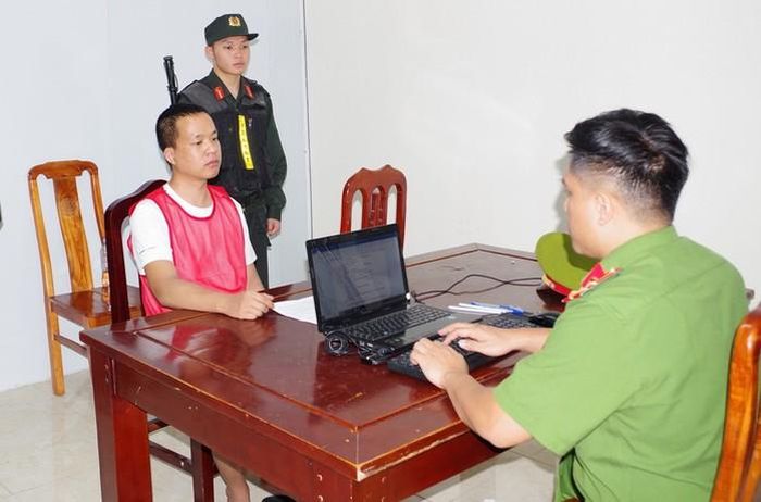 Đối tượng Nguyễn Văn Cương tại Cơ quan Cảnh sát điều tra Công an tỉnh Ninh Bình
