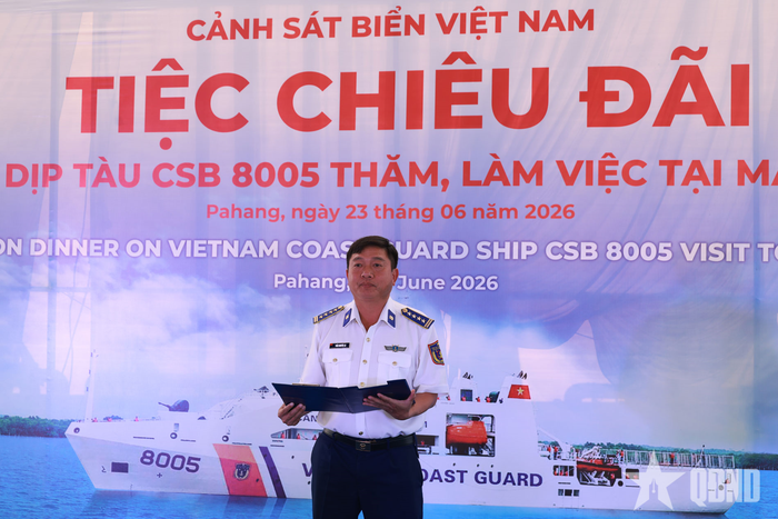  Đại tá Trần Nguyên Lai, Phó tư lệnh, Tham mưu trưởng Vùng CSB 4 phát biểu. 
