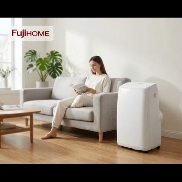 Bốn model mới gồm PAC12N, PAC14N, PAC12PRO và PAC14PRO đều sở hữu thiết kế di động với bánh xe, tích hợp ba chế độ làm lạnh, quạt gió và hút ẩm, đồng thời hỗ trợ điều khiển bằng bảng cảm ứng, remote và ứng dụng Smart Life, giúp người dùng dễ dàng sử dụng mà không cần khoan đục hay lắp đặt phức tạp như điều hòa treo tường truyền thống.(Ảnh: FUJIHOME)