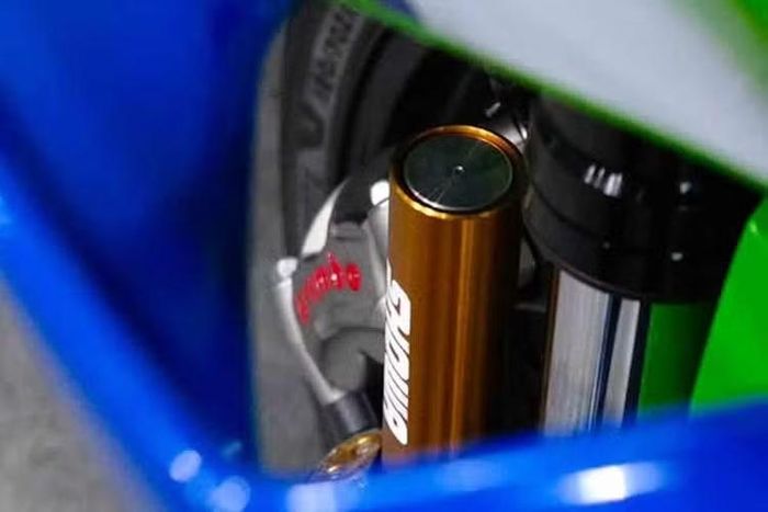 Phía sau, ZX-10R sử dụng giảm xóc Showa Balance Free Rear Cushion có thể điều chỉnh hoàn toàn với bình chứa phụ, với độ nhún lò xo, thiết lập giảm xóc và các thành phần liên kết được tối ưu hóa, giúp tăng cường lực bám đường bánh sau và khả năng kiểm soát giữa cua.