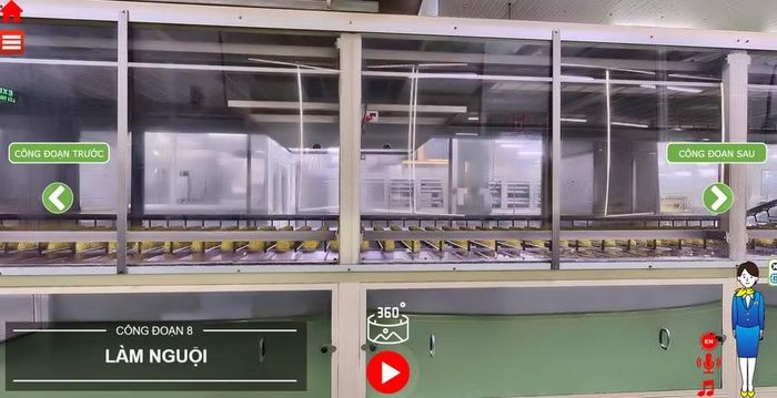Giao diện trang tham quan nhà máy Acecook Việt Nam online.