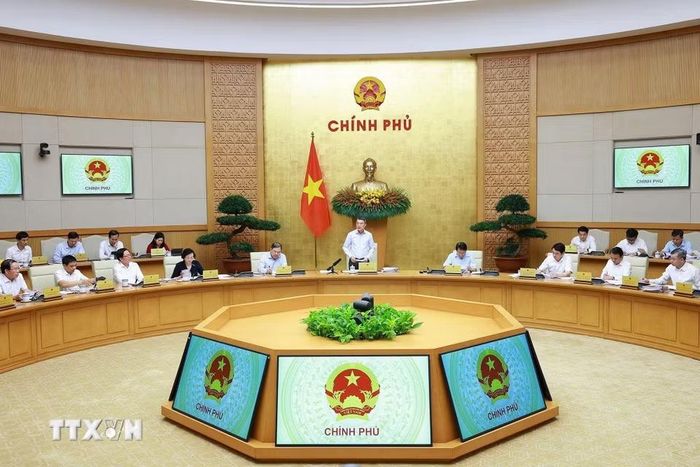 Thủ tướng Lê Minh Hưng kết luận Phiên họp Chính phủ chuyên đề về xây dựng pháp luật tháng 6 năm 2026. (Ảnh: Dương Giang/TTXVN)