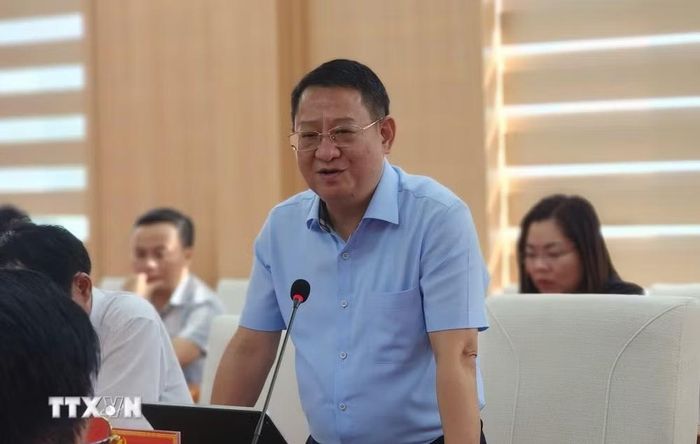 Ông Hoàng Anh Tuấn, Bí thư Đảng ủy xã Tiến Thắng (Hà Nội). (Ảnh: Chu Thanh Vân/TTXVN)