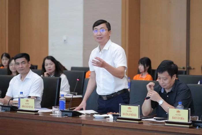 Tổng Biên tập Báo Điện tử VietnamPlus (Thông tấn xã Việt Nam) phát biểu tại Diễn đàn “Báo chí và Nghị trường: Dòng chảy kiến tạo trong kỷ nguyên mới.”. (Nguồn: Ban tổ chức cung cấp)