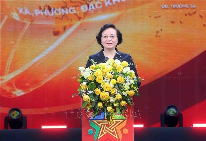 Phó Thủ tướng Phạm Thị Thanh Trà, Chủ tịch Ủy ban Quốc gia phòng, chống AIDS, ma túy, mại dâm phát biểu.