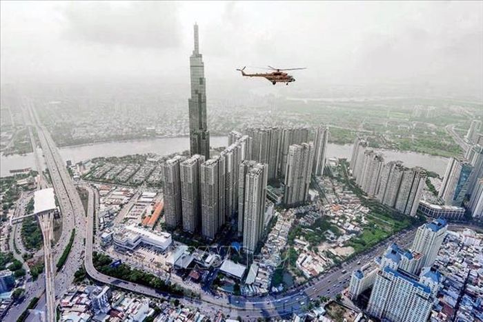 Thành phố Hồ Chí Minh - Thành phố đáng sống, vươn mình trong kỷ nguyên mới. Ảnh: Thanh Vũ/TTXVN