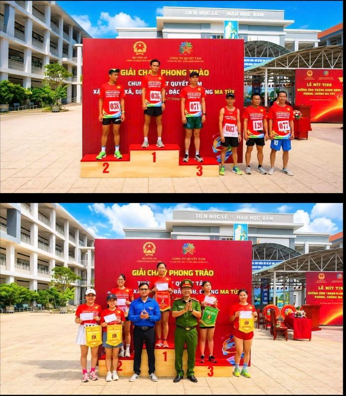Ban tổ chức đã trao giải cho các thành viên có thành tích chạy phong trào với chủ đề "Chung một quyết tâm xây dựng xã, phường, đặc khu không ma túy".