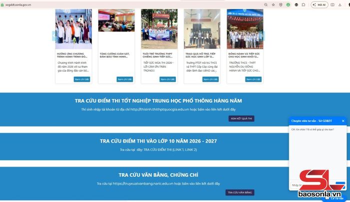 Thí sinh có thể tra cứu điểm thi trực tuyến tại website của Sở GD&amp;ĐT tỉnh.