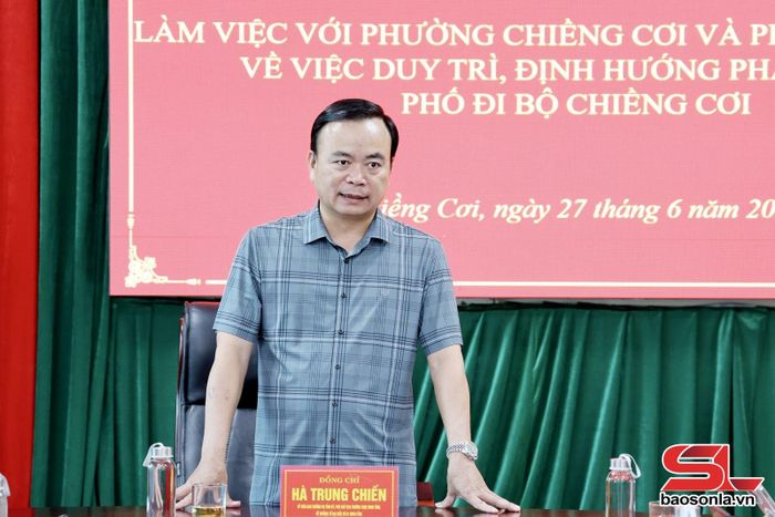 Đồng chí Hà Trung Chiến phát biểu kết luận cuộc làm việc.