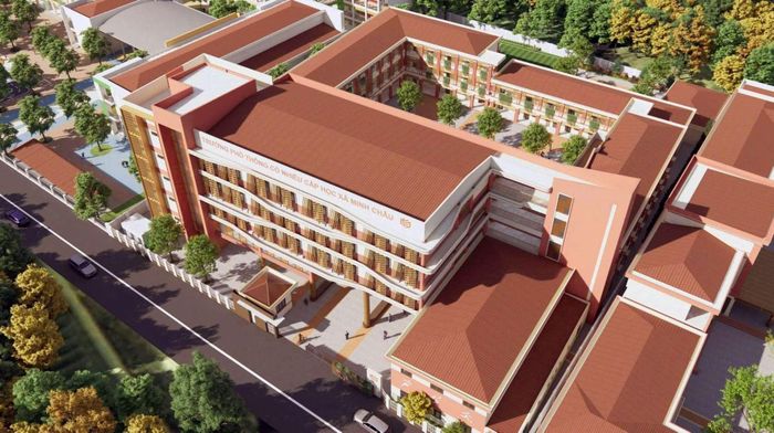  Trường phổ thông có nhiều cấp học xã Minh Châu đang được đầu tư xây dựng. 
