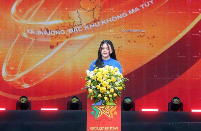 Đại diện thế hệ trẻ phát biểu hưởng ứng tháng hành động phòng, chống ma túy năm 2026