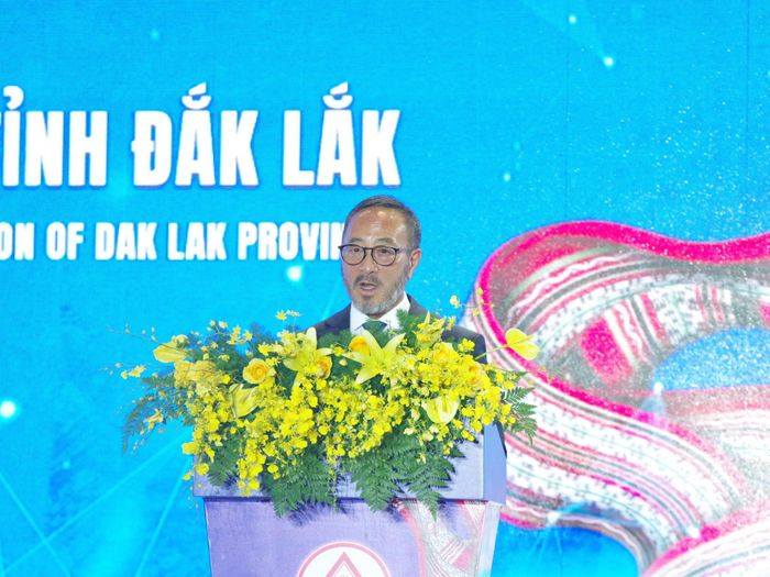 Đại diện nhà đầu tư nước ngoài phát biểu tại hội nghị.