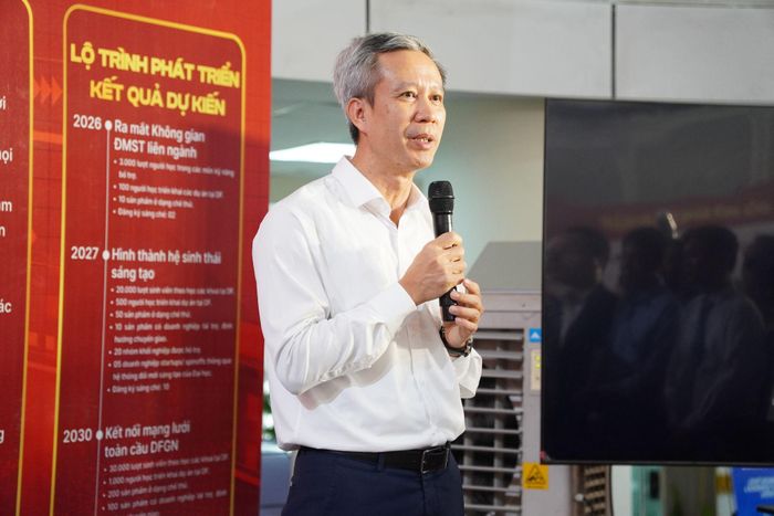GS. Lê Anh Tuấn, Bí thư Đảng ủy, Giám đốc Đại học Bạch khoa Hà Nội phát biểu tại lễ ra mắt
