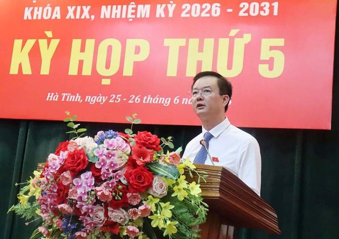 Phó Chủ tịch UBND tỉnh Trần Báu Hà trình bày báo cáo