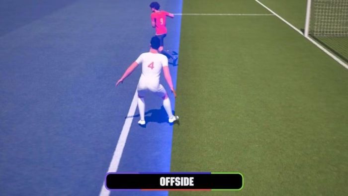 Mô hình đồ họa cho thấy số 4 của Iran chỉ vượt quá ranh giới có nửa bàn chân. Ảnh: ESPN