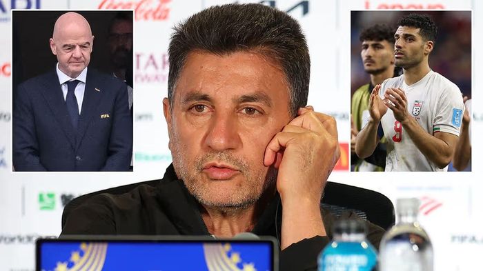  HLV Ghalenoei và Taremi đã lên tiếng về những khó khăn mà tuyển Iran gặp phải tại World Cup 2026. ẢNH: MIRROR 