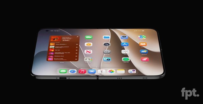  Ảnh dựng iPhone gập dựa trên tin đồn. Ảnh:@fpt./YouTube. 