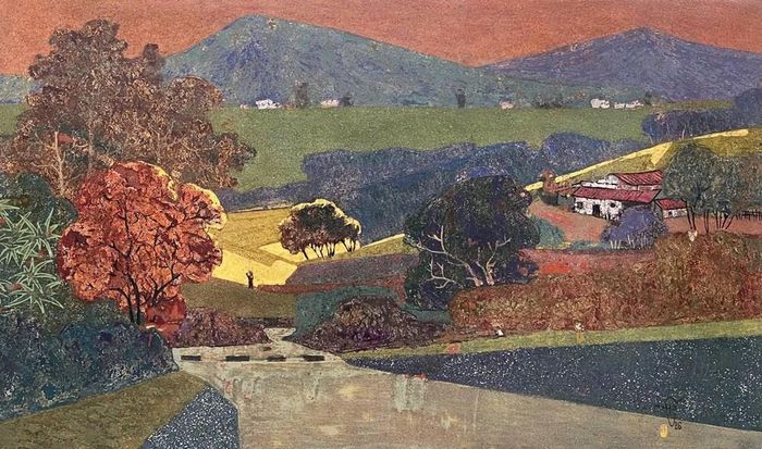 “Một thoáng Tây Nguyên 2” (sơn mài, 60 x 100cm, 2026) của Đình Hồ
