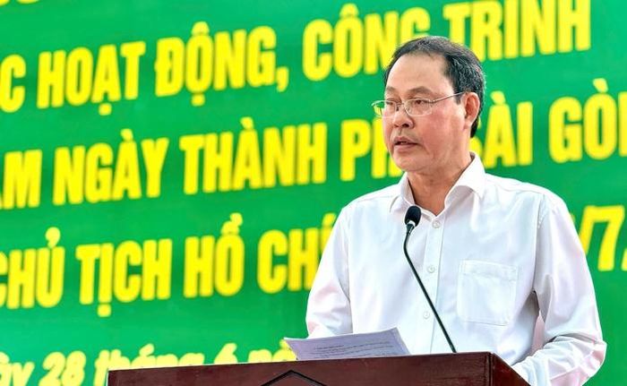 Ông Nguyễn Thành Trung – Thành ủy viên, Phó Chủ tịch Ủy ban MTTQ Việt Nam TP HCM, Chủ tịch Hội Nông dân thành phố phát biểu tại chương trình